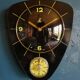 Clock formica vintage wall clock silent timer "Jaz transistor black yellow"