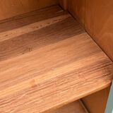 Vintage grey-green glass cabinet from the 1960s.