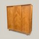 Armoire parisienne penderie porte coulissante chêne brut massif 1960