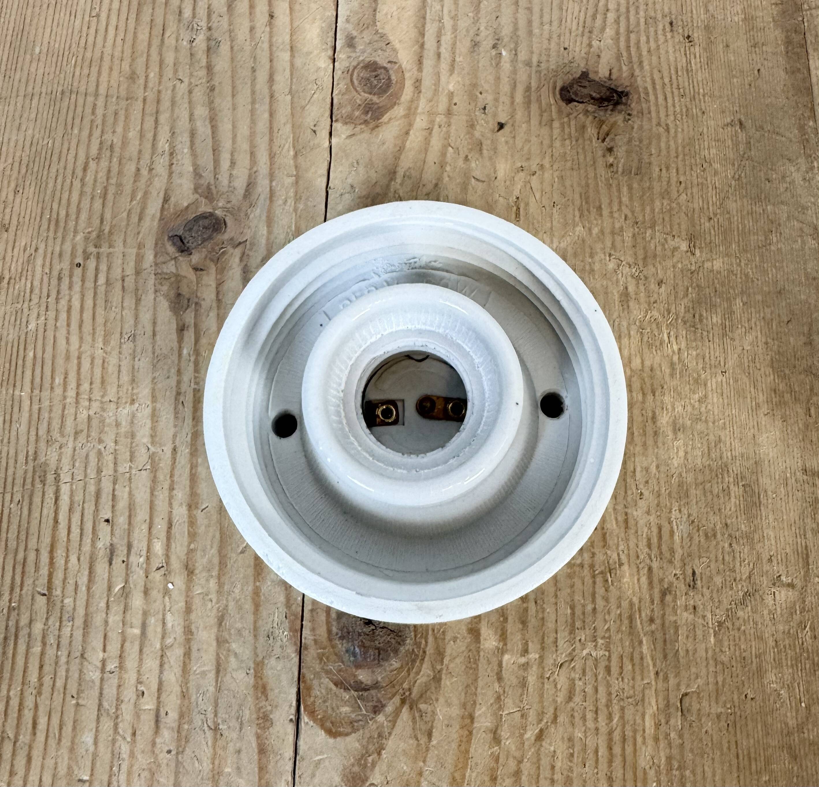 Vintage White Porcelain Ceiling Light, 1970s