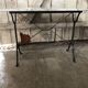Old bistro table pied fer wrought black + white marble top vintage