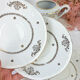Vintage tea set in golden white porcelain CHAUVIGNY LIMOGES
