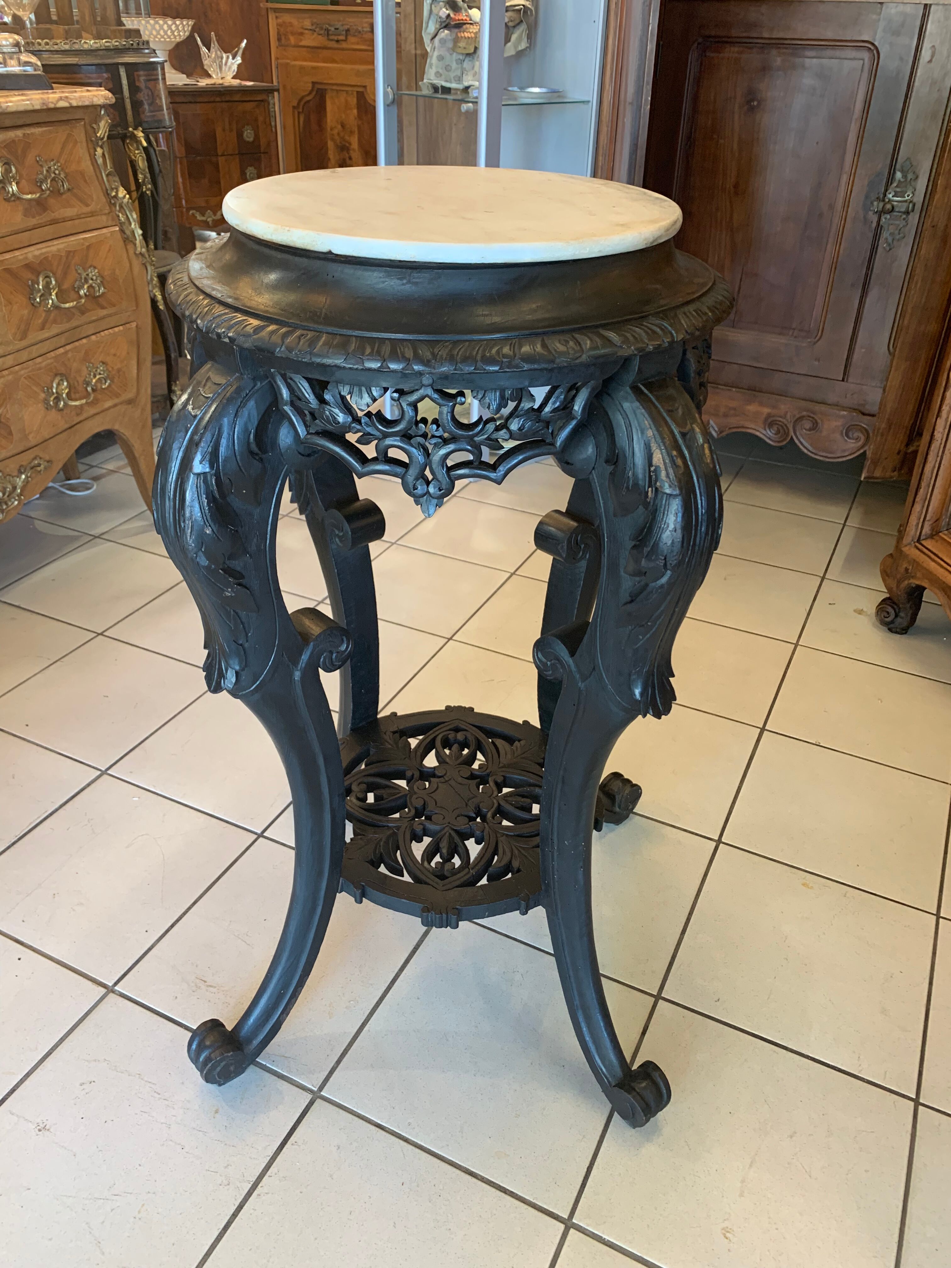 Blackened wooden side table Napoléon III