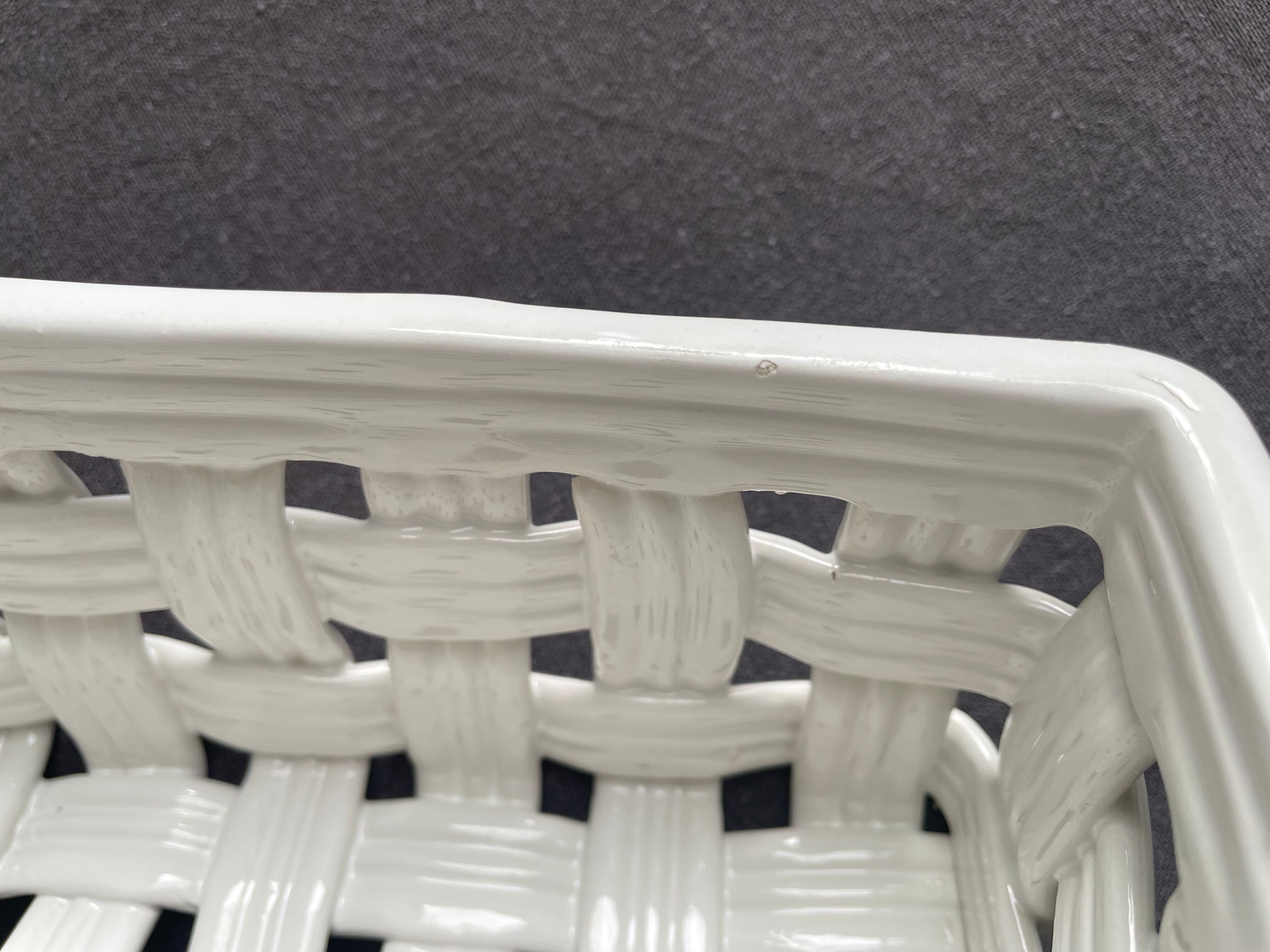 White ceramic basket