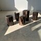 Side table in black petrified wood h:28,5cm d:17cm