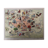 Old illustrated map of Paris - JP Pinchon