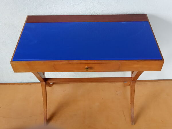 table d'appoint 1950 opaline bleue