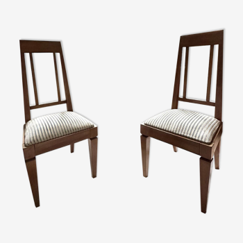 Pair of art deco wooden chairs 1950