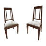 Pair of art deco wooden chairs 1950