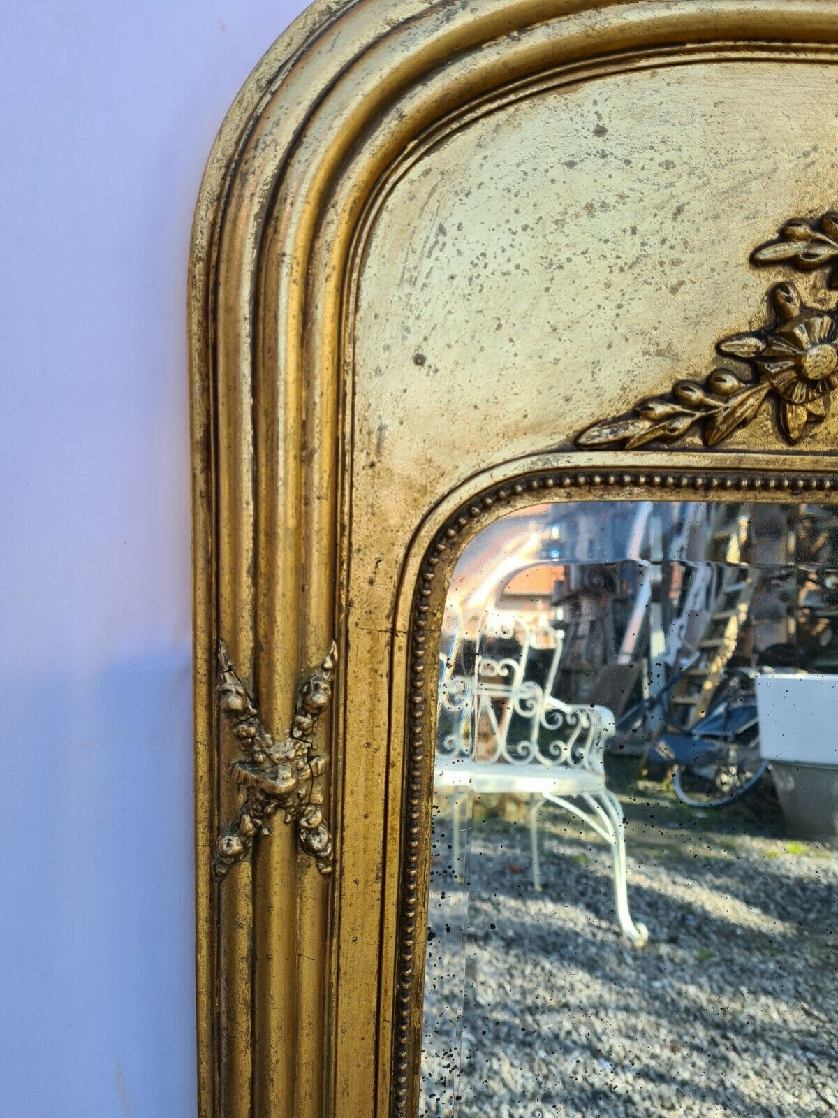 Miroir doré style Louis XVI 74x128cm