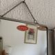 Vintage 1960s red barber triptych mirror Mirbel Paris - 28 x 70 cm