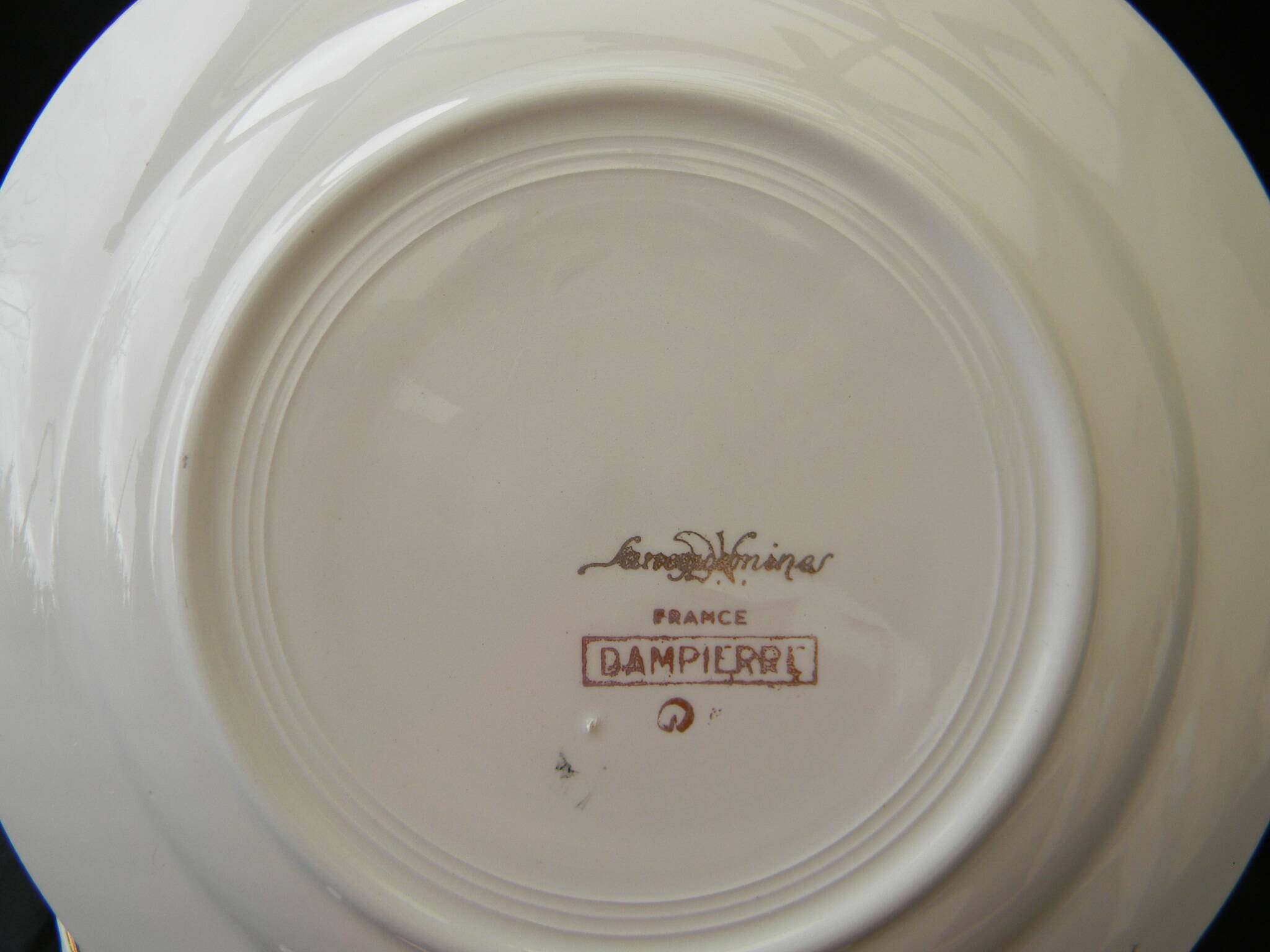 6 dessert plates in earthenware from SARREGUEMINES. DAMPIERRE model.