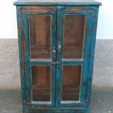 Vitrine en bois bleue