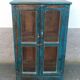 Blue wooden showcase