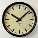 Industrial bakelite factory wall clock from Pragotron, 1960s