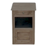 Antique bedside table in raw solid wood