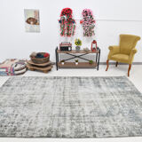 Classic gray & blue vintage rug 300x199cm