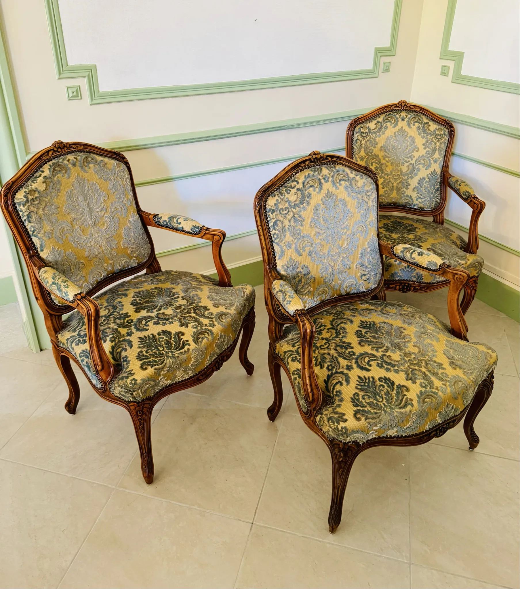 Set of Louis XV style armchairs