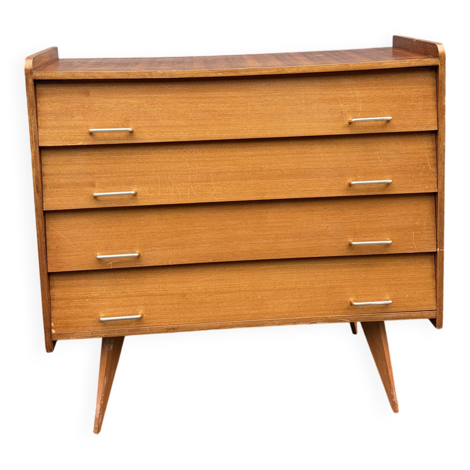 Vintage chest of drawers 1960s | scandinavian design | compass legs | 4 drawers