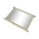 Miroir de barbier en bois effet bambou blanc 44 x 40 cm