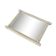 Miroir de barbier en bois effet bambou blanc 44 x 40 cm