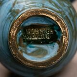 Blue ceramic pitcher with frieze by Jérôme Massier – Vallauris