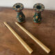 Hand-painted wooden candlesticks