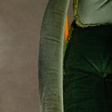 Fauteuils Skrindan en hêtre et velours vert, par Kerstin Hörlin-Homquist, Suède