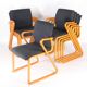 Suite de 8 chaises bois et tissu