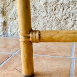 Vintage folding plant holder in bamboo and rattan, circa 1970's