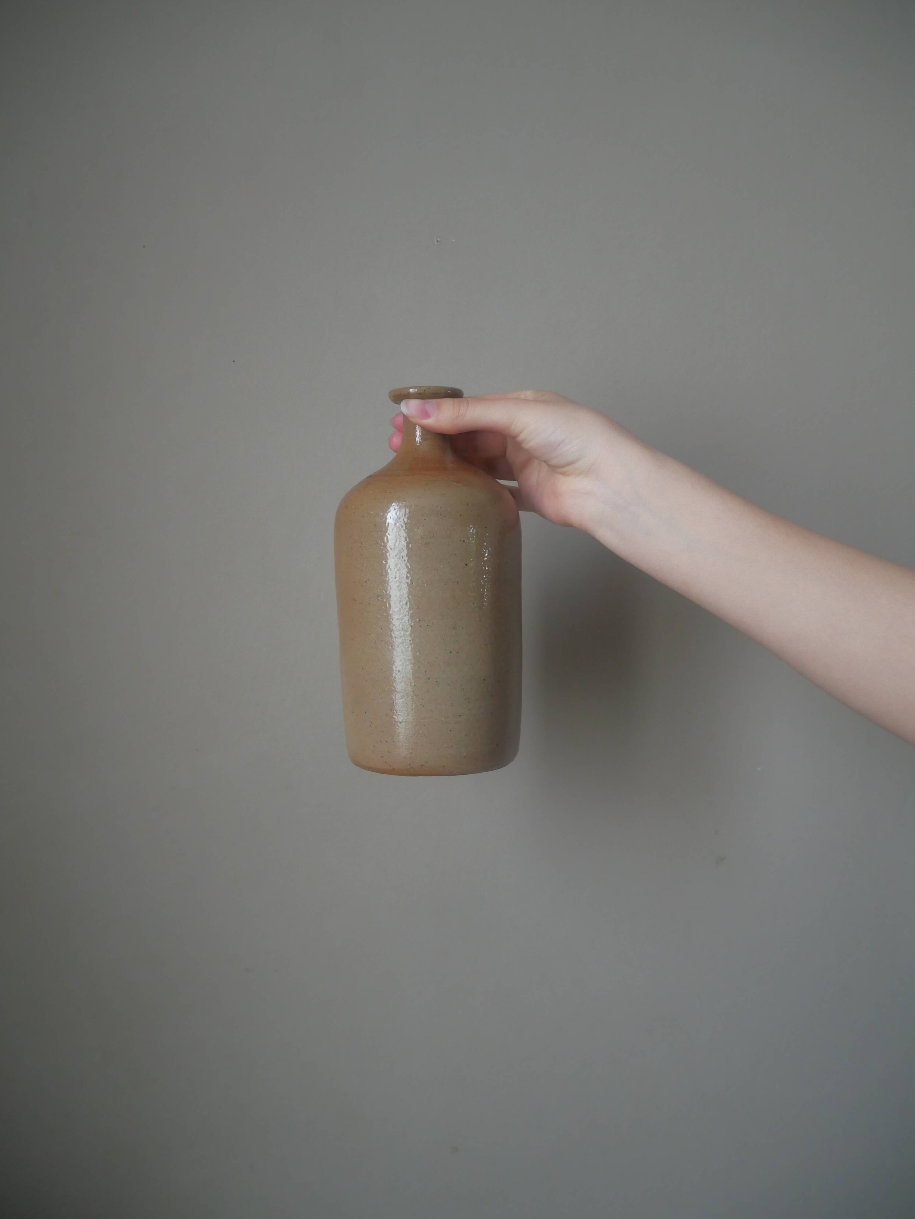 Vintage stoneware vase handmade pottery ceramic soliflore slow Scandinavian country decoration