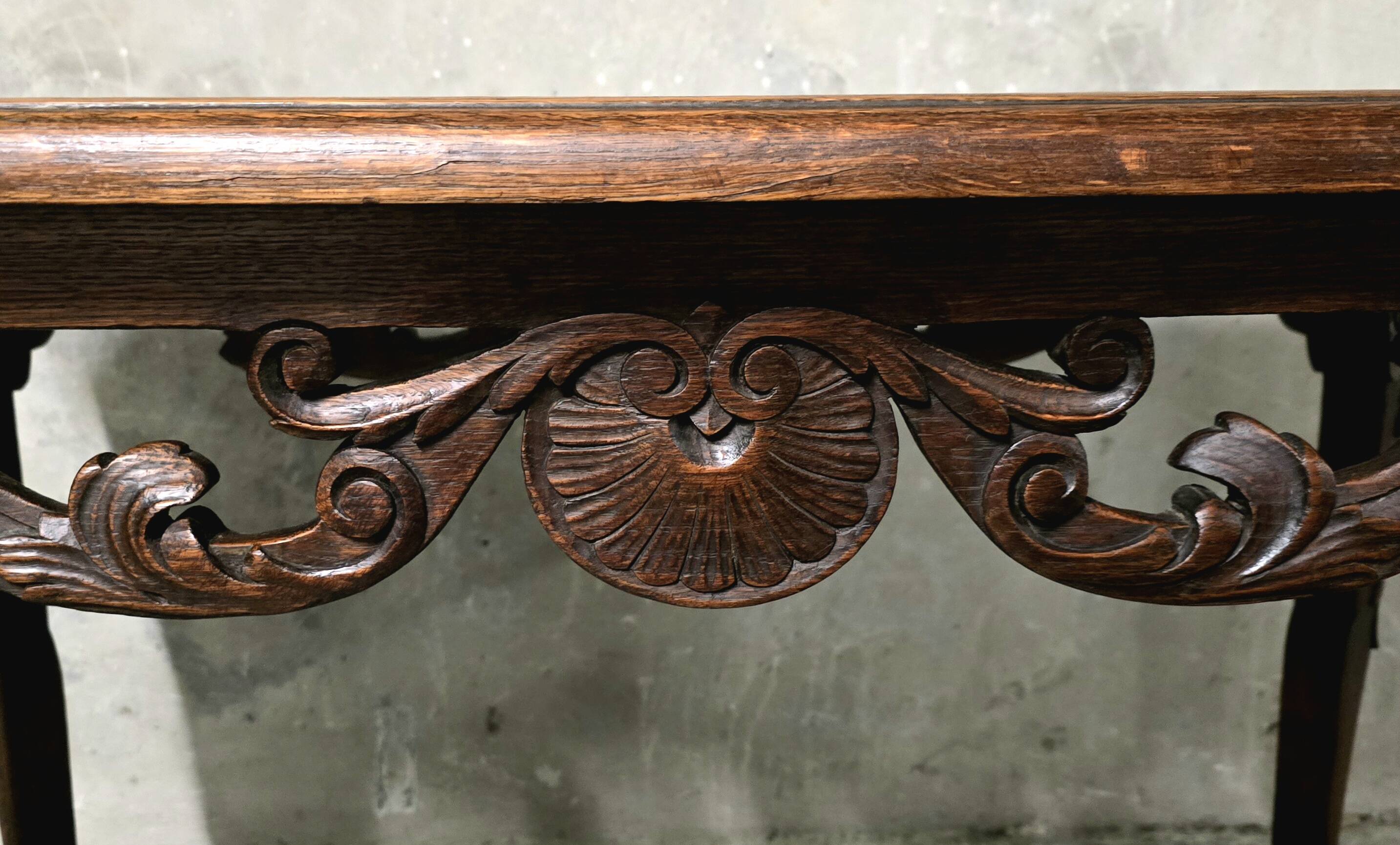 Oak side table – Louis XV style – late 19th century