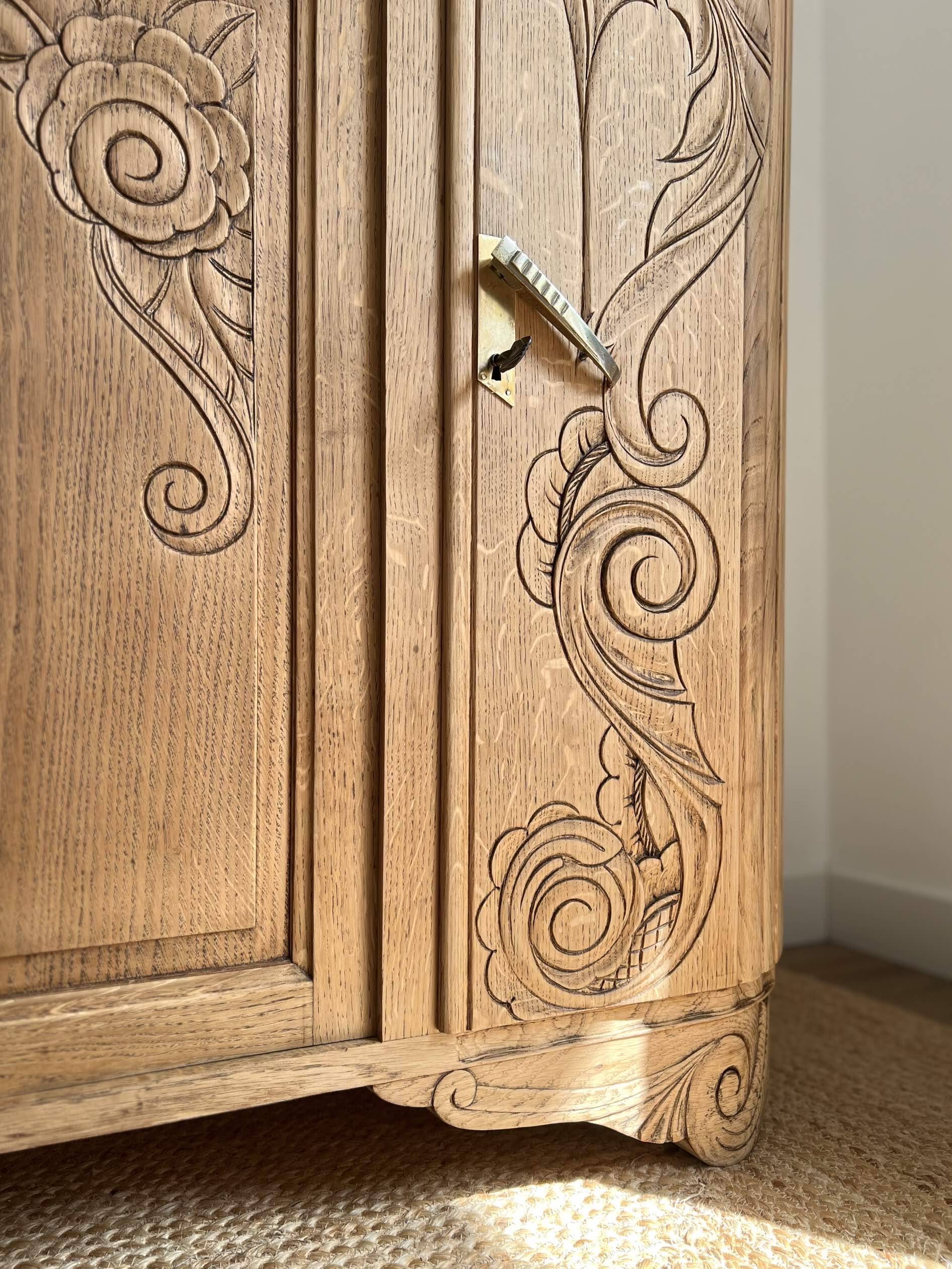 Art Deco oak sideboard with mirror (removable)