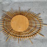 Miroir vintage en rotin ( dit ORTF )