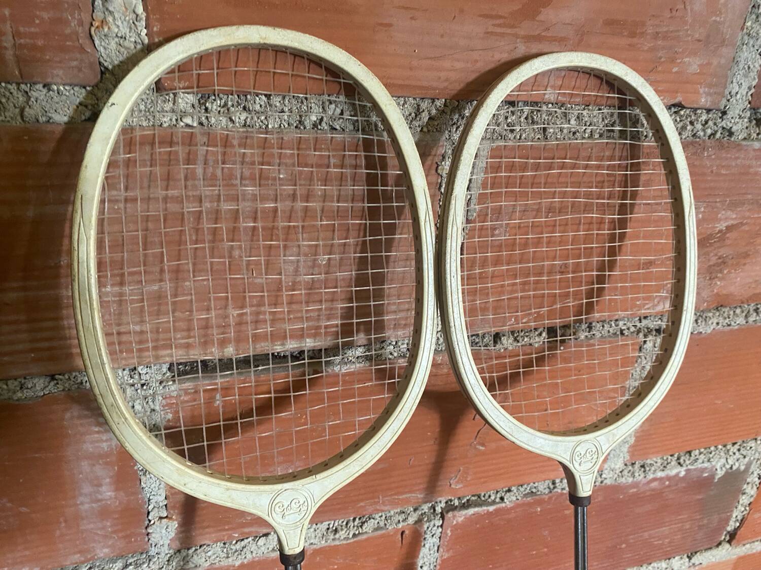 Vintage 70s GEGE Plastic + Metal Badminton Racket Pair