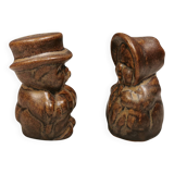 Salt and pepper shaker set in ceramic from Danish Løvemose 1970s.