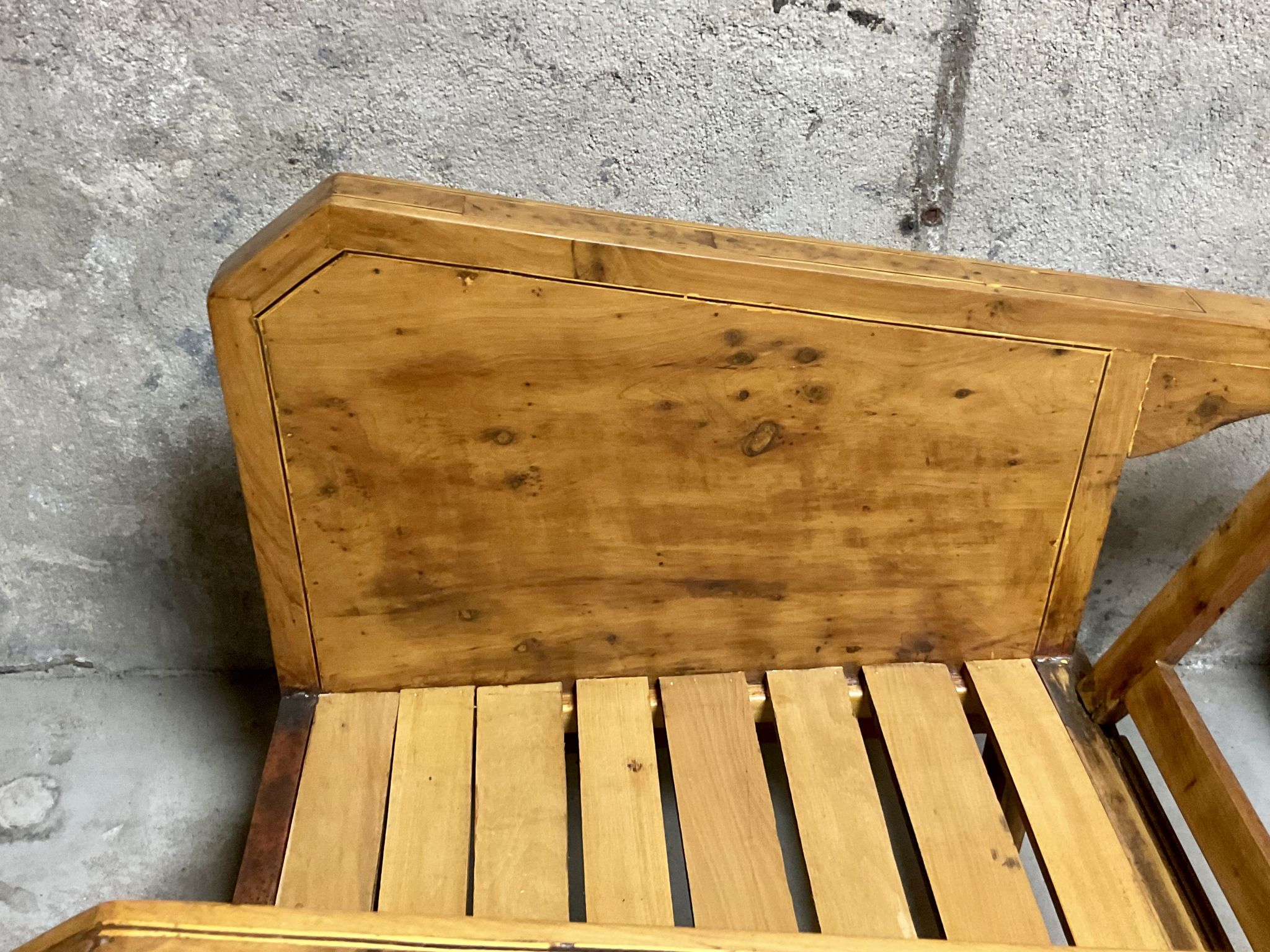 Fauteuils de véranda vintage en bois avec marqueterie incrustée 1930s