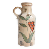 Grand vase Scheurich Keramik en céramique  au décor floral - Modèle 407 35 - West Germany - 1970