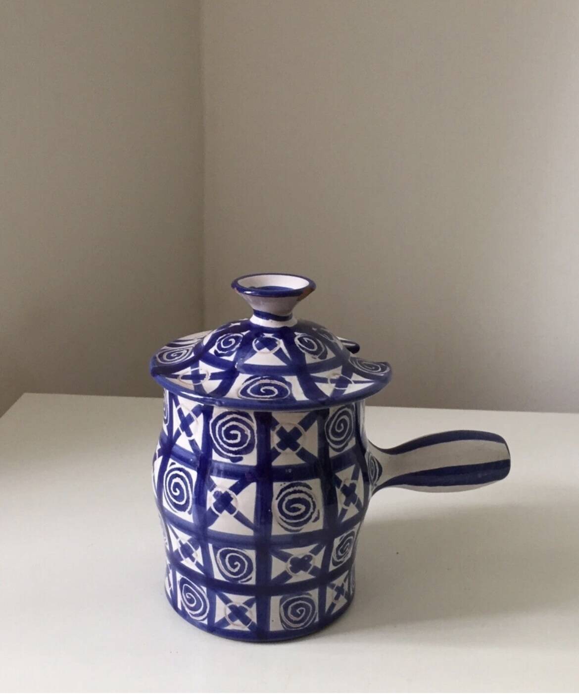 Pot céramique Robert Picault bleu Vallauris