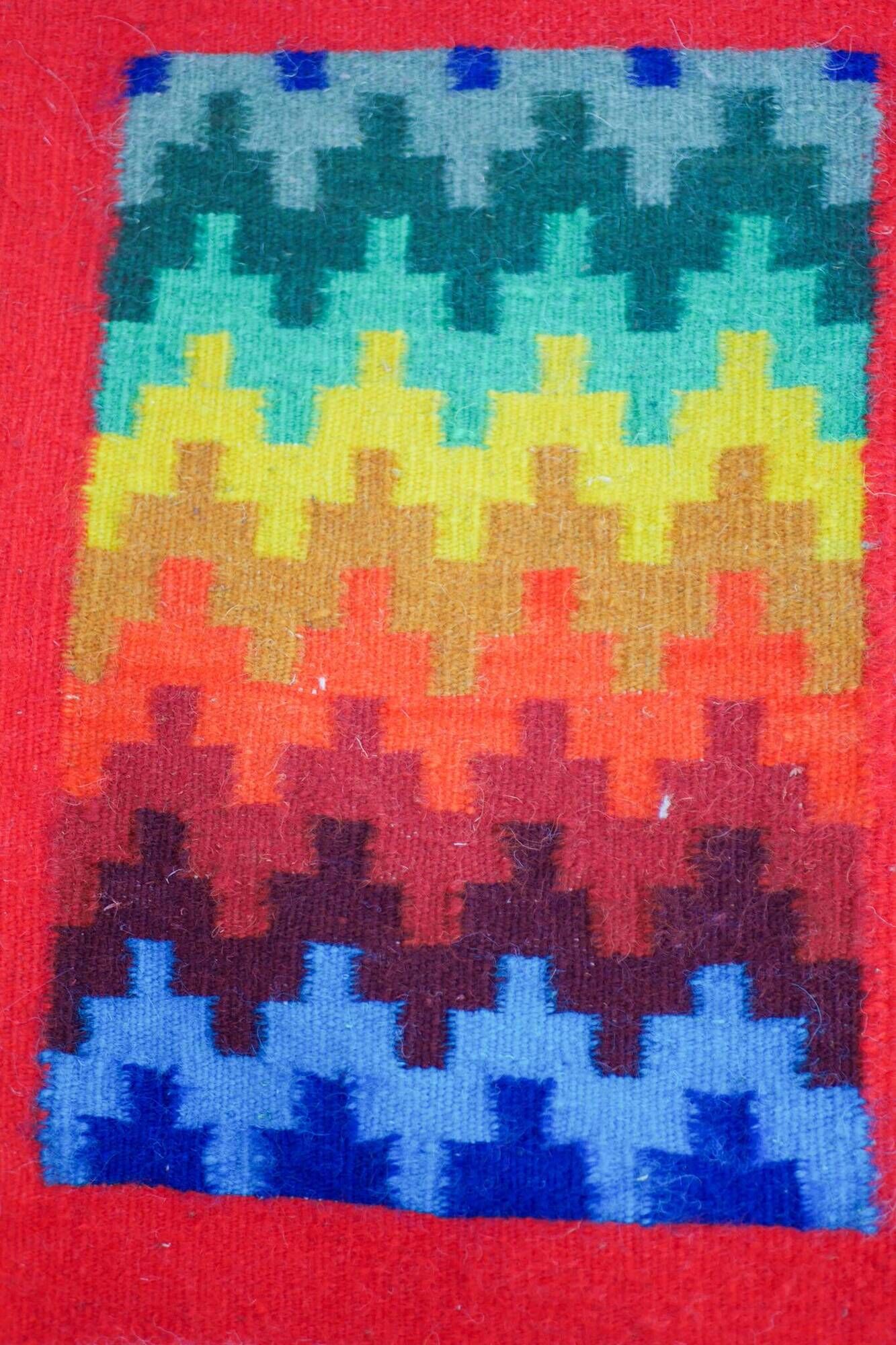 Vintage Berber Kilim, traditional wall tapestry from the popular art of Gafsa
