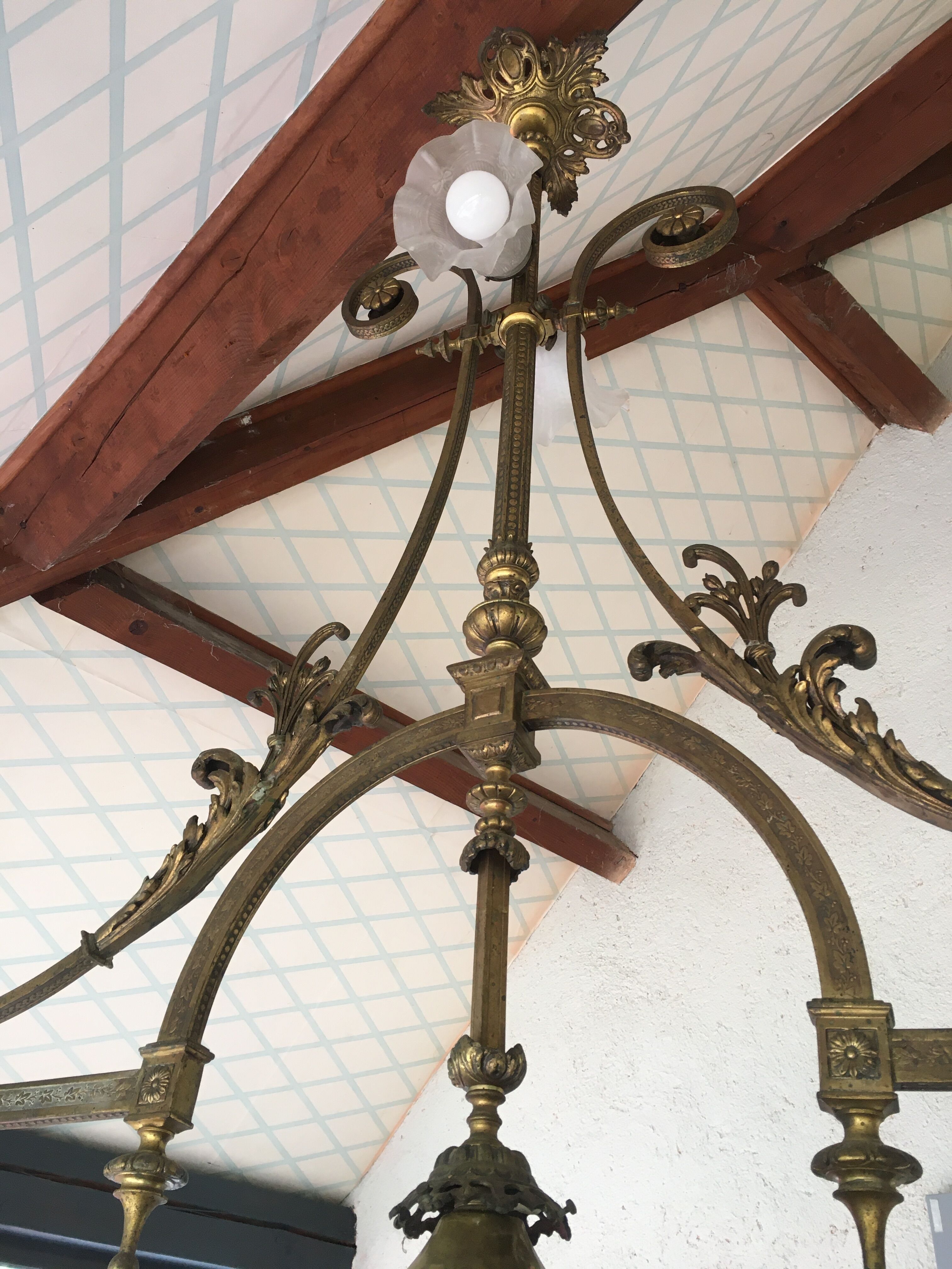 Bronze billiard chandelier