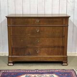 Late 19th century Louis Philippe chest of drawers in walnut and fir