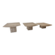 Set of 3 Italian Travertine Coffee or Side Tables, 1980s