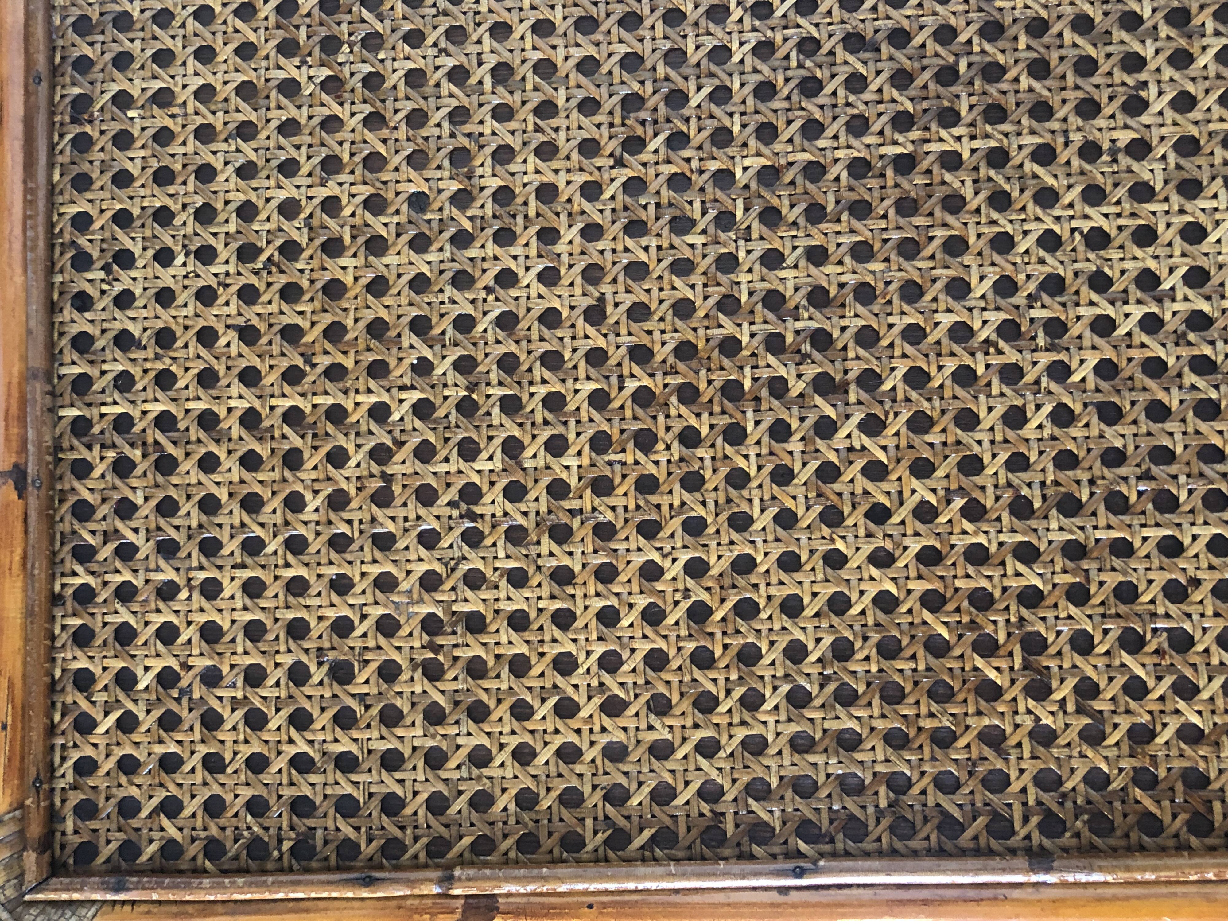 Table low rectangular rattan and caning