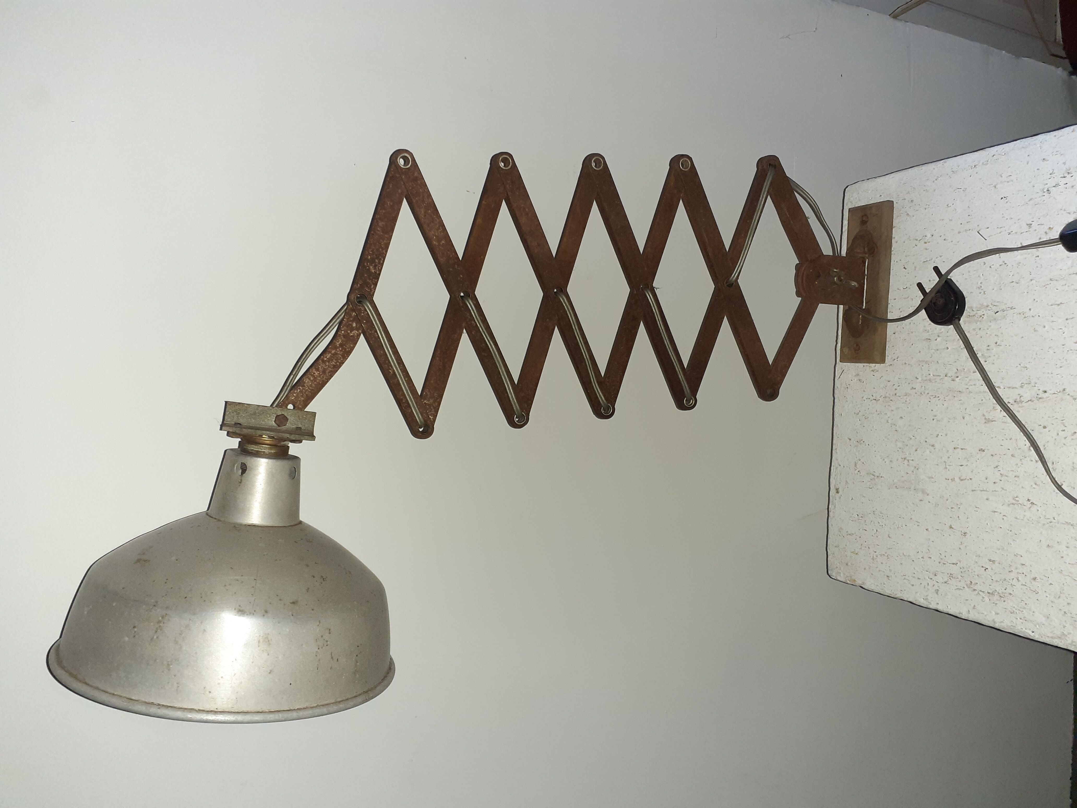 Wall lamp accordion Mazda industrial design 50's