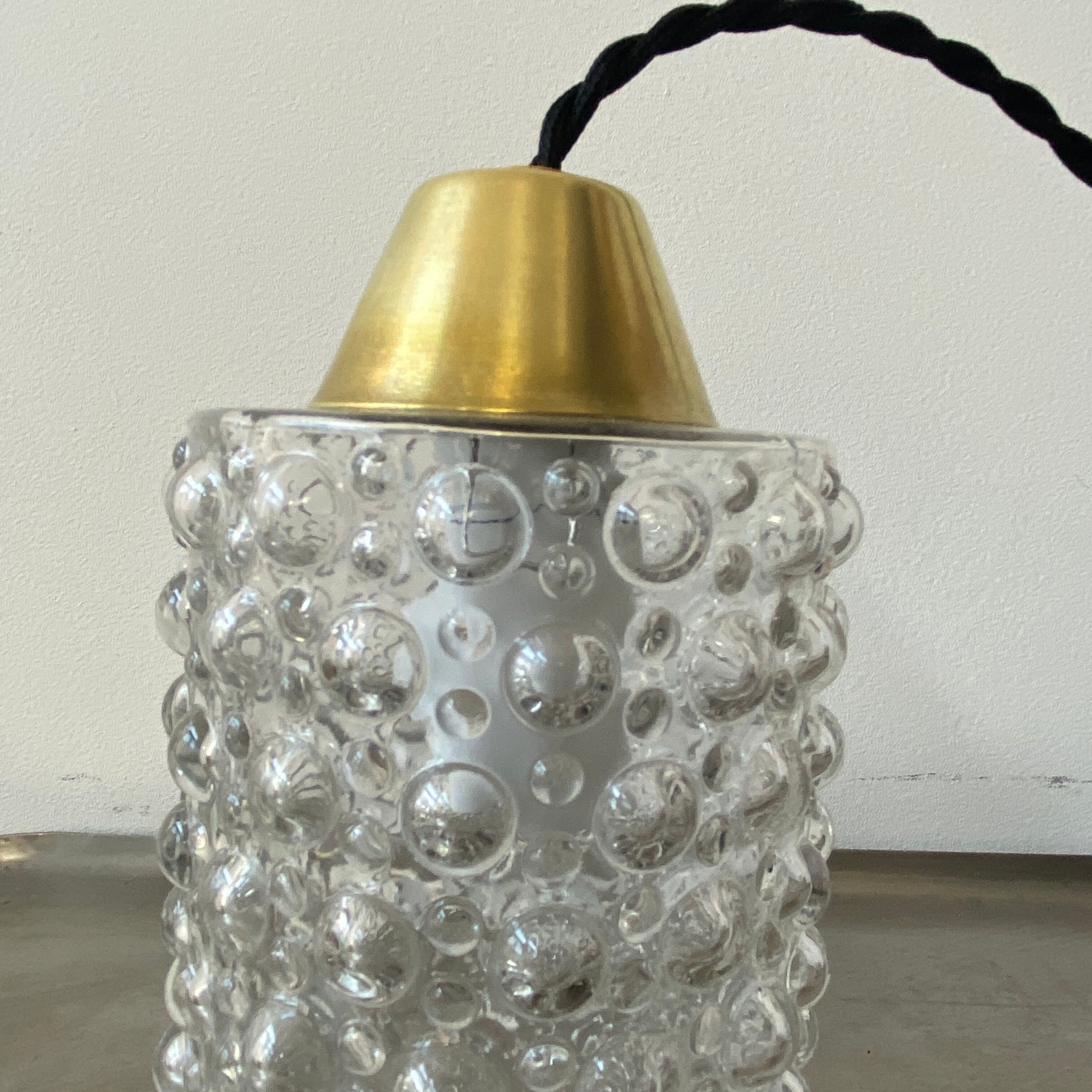 Lot 3 old vintage molded glass suspensions