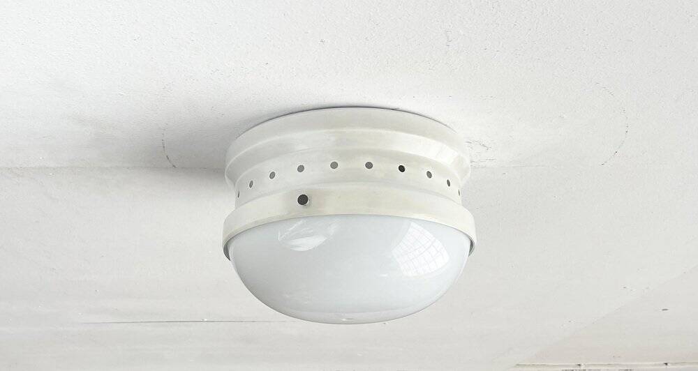 Mid-century Italian space age ceiling lamp by Gianemilio, Pietro and Anna Monti for Kartell, 1950s.