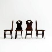 Ensemble de chaises de ferme ou de montagne en chêne massif des Pays-Bas