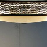 Metal ceiling pendant lamp, made of glass and metal, German mid-century modern style, 1960s.