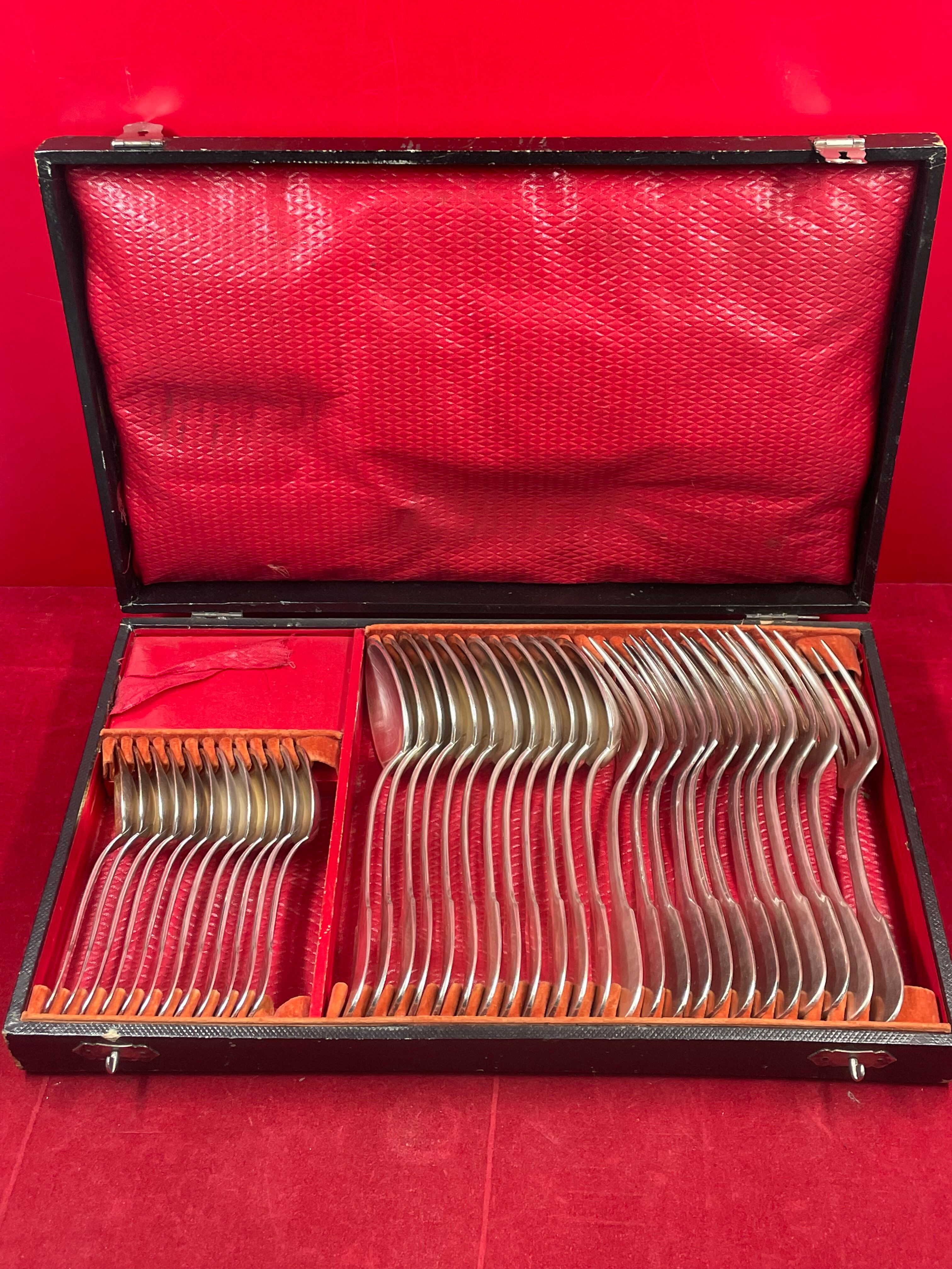Cutlery set 36 Pieces in Silver Plated 100 g Armand Frenais Stylized monogram EL